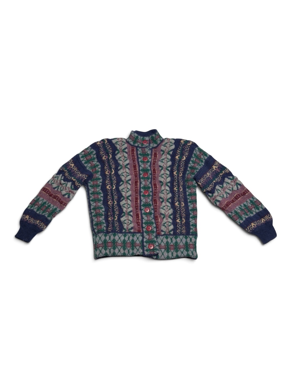 Jayson Younger Vintage Shetland Wool Button-Up Cardigan Sweater Medium